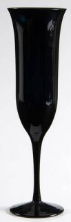 Carico Tivoli Black Fluted Champagne   All Black, Smooth   Bowl And Stem
