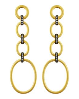 Long Oval Ring CZ Earrings