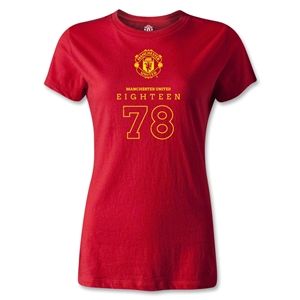 hidden Manchester United 1878 Womens T Shirt (Red)