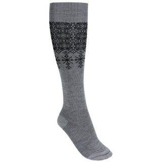 Woolrich Nordic Star Knee High Socks   Merino Wool  Over the Calf (For Women)   LIGHT OATMEAL (S/M )