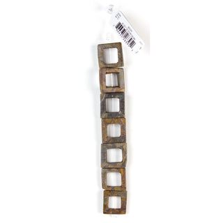 Dcwv Bead Strand 7 inch Stone Open Square Brown Bead Set