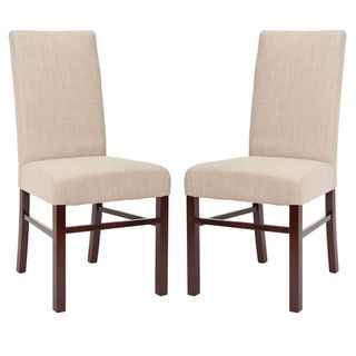 Safavieh Classical Parsons Beige Cotton Side Chairs (pack Of 2)