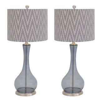 Casa Cortes Glass Zigzag Chevron Handcrafted Table Lamp (set Of 2) (Glass Switch type SocketNumber of lights Two (2)Requires 100 watt type A bulb (not included)Dimensions 29 inches high x 13 inches wide x 13 inches long)