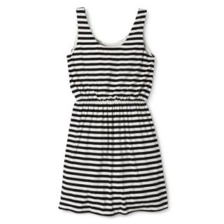 Merona Womens Easy Waist Knit Tank Dress   Black/Sour Cream   XL