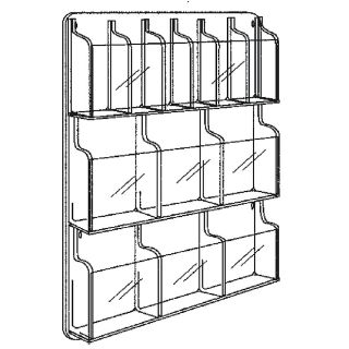 Safco Reveal Literature Rack   30X2x34 3/4   6 And 6 Pockets
