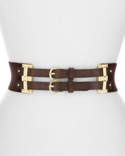 Stretch Twill Double Buckle Belt, Brown