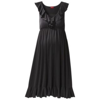 Merona Maternity Sleeveless Ruffle Trim Dress   Black XXL