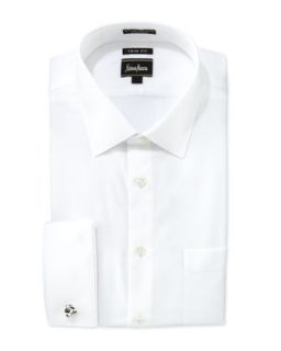 Trim Fit Regular Solid Zigzag Shirt, White