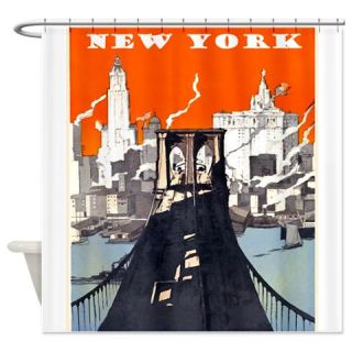  Vintage New York Shower Curtain  Use code FREECART at Checkout