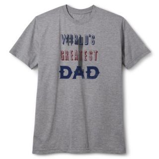 Mens Fathers Day Worlds Greatest Dad Tee Shirt   Gray XXL