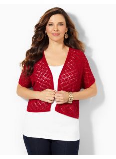 Catherines Plus Size Afternoon Refresh Shrug   Womens Size 1X, Chili Pepper