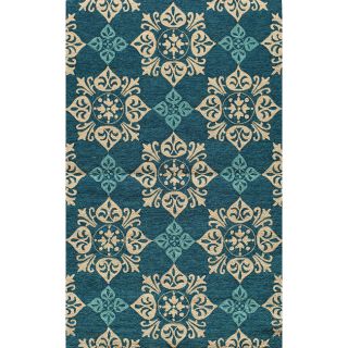 Indoor/ Outdoor South Beach Blue Medallions Rug (20x30)