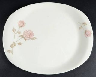 Iroquois Beige Rose (Coupe) 13 Oval Serving Platter, Fine China Dinnerware   Im