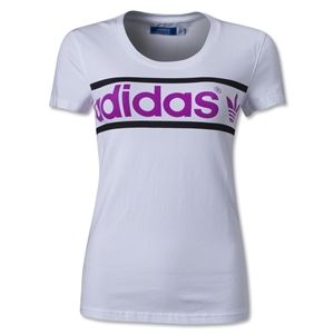 adidas Originals adidas Womens Originals Heritage Logo T Shirt (White/Pink)