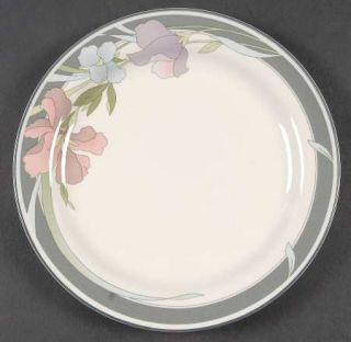 Sango Evening Song Salad Plate, Fine China Dinnerware   Mauve, Purple Flowers, G