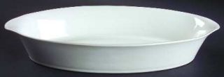 Denby Langley Signature (Coupe) Oval Baker, Fine China Dinnerware   All White, C