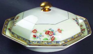 Haviland Montreux Round Covered Butter, Fine China Dinnerware   Theo, Floral Rim