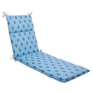 Pillow Perfect Blue Outdoor Carib Chaise Lounge Cushion (Blue/whiteClosure Sewn seam closureUV protection Yes Weather resistant Yes Care instructions Spot clean or hand wash fabric with mild detergent Seat portion dimensions 21 inches wide x 44 inche