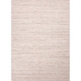 Hand loomed Solid Pattern Ivory Rug (96 X 136)