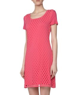 Cutout Jersey Dress, Pink Berry