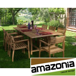 Paris 9 piece Teak Dining Set (Light brownFree felon guard wood preservative for longest strap durabilityWorks great against the effects of air pollution salt air, and mildew growthMaterials 100 percent solid teakFinish TeakWeather resistantUV protectio