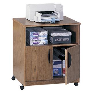 Safco Products Machine Stand with Open Compartment 1850 Finish Medium Oak