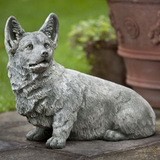 Campania International Pembroke The Corgi Dog Cast Stone Garden Statue   A 419 