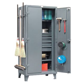 Strong Hold Housekeeping And Tool Cabinet   36Wx24Dx72H   Blue   Blue