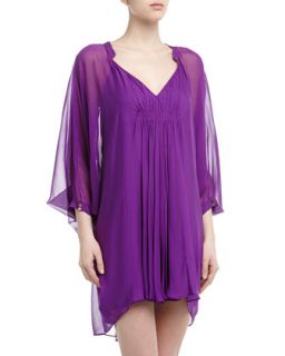 Fleurette Charmeuse Caftan Dress, Purple