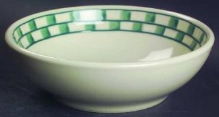 Hartstone Green Checks Soup/Cereal Bowl, Fine China Dinnerware   Checkmates,Gree