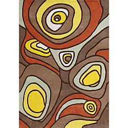 Metro Hand made Brown New Zealand Blend Wool Area Rug (5 X 8)