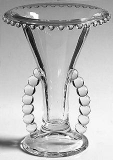 Imperial Glass Ohio Candlewick Clear (Stem #3400) Large Beads Flower Vase   Clea