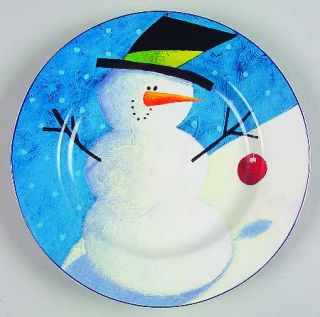 Sakura Cherry Snowman (Rim) Salad Plate, Fine China Dinnerware   Zulauf,Snowman/