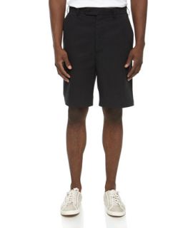 Relaxed Twill Shorts, Black