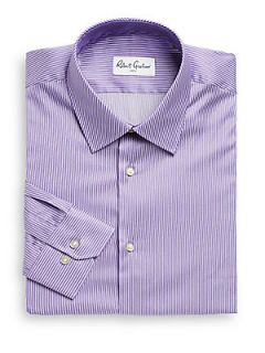 Satin Stripe Dress Shirt   Purple