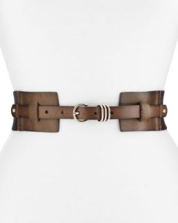 Stretch Twill/Leather Belt, Slate/Black