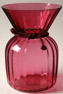 Pilgrim Glass Cranberry 7 Sac Vase   Cranberry Bowl,Clear Stem,Optic