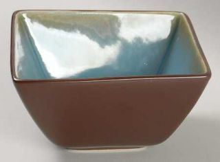 The Cellar Reactive Blue Square Soup/Cereal Bowl, Fine China Dinnerware   Speckl