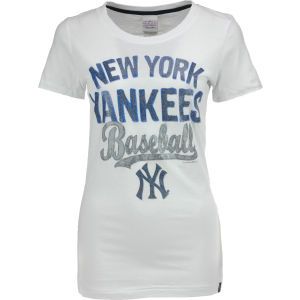 New York Yankees 5th and Ocean MLB Womens Crew Glitter T Shirt