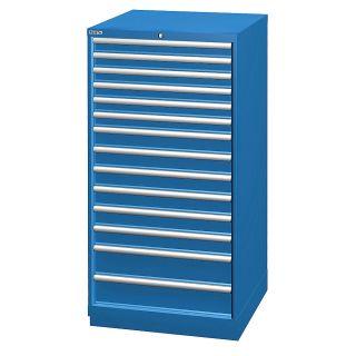 Lista 28 1/4 Wide 14 Drawer Cabinet   Keyed Individually   Bright Blue   Bright Blue