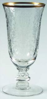 Tiffin Franciscan Cherry Laurel Juice Glass   Stem #17392,Etched,Gold Trim