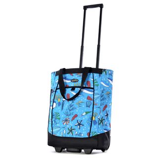 Olympia Ocean 20 inch Fashion Rolling Shopper Tote (Ocean (blue)Materials Supreme polyesterPockets One (1) outer pocketWeight 4.2 poundsExterior dimensions of each piece 20 inches high x 14 inches wide x 8 inches deep )