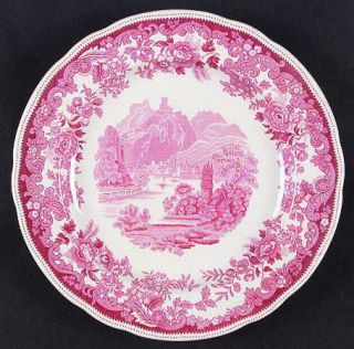 Spode Severn Red Luncheon Plate, Fine China Dinnerware   Red Flowers And Scenes,