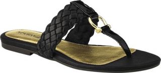 Womens Sperry Top Sider Carlin   Black Woven Thong Sandals