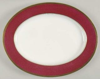Coalport Athlone Marone/Ruby 14 Oval Serving Platter, Fine China Dinnerware   R