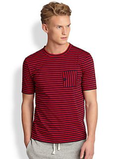 Band of Outsiders Cabana Stripe Tee   Red