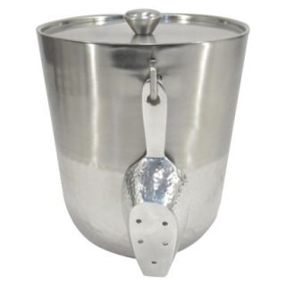 Threshold Hammered Metal Ice Bucket with Tongs