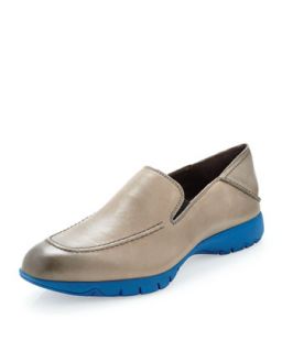 Five Base Rubber Sole Suede Slip On, Stone
