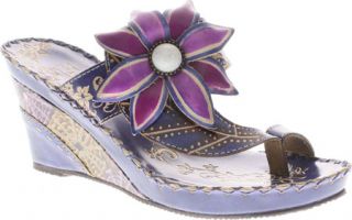 Womens Spring Step Shada   Purple Leather Ornamented Shoes
