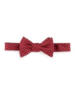 Gingham Silk Bow Tie, Red